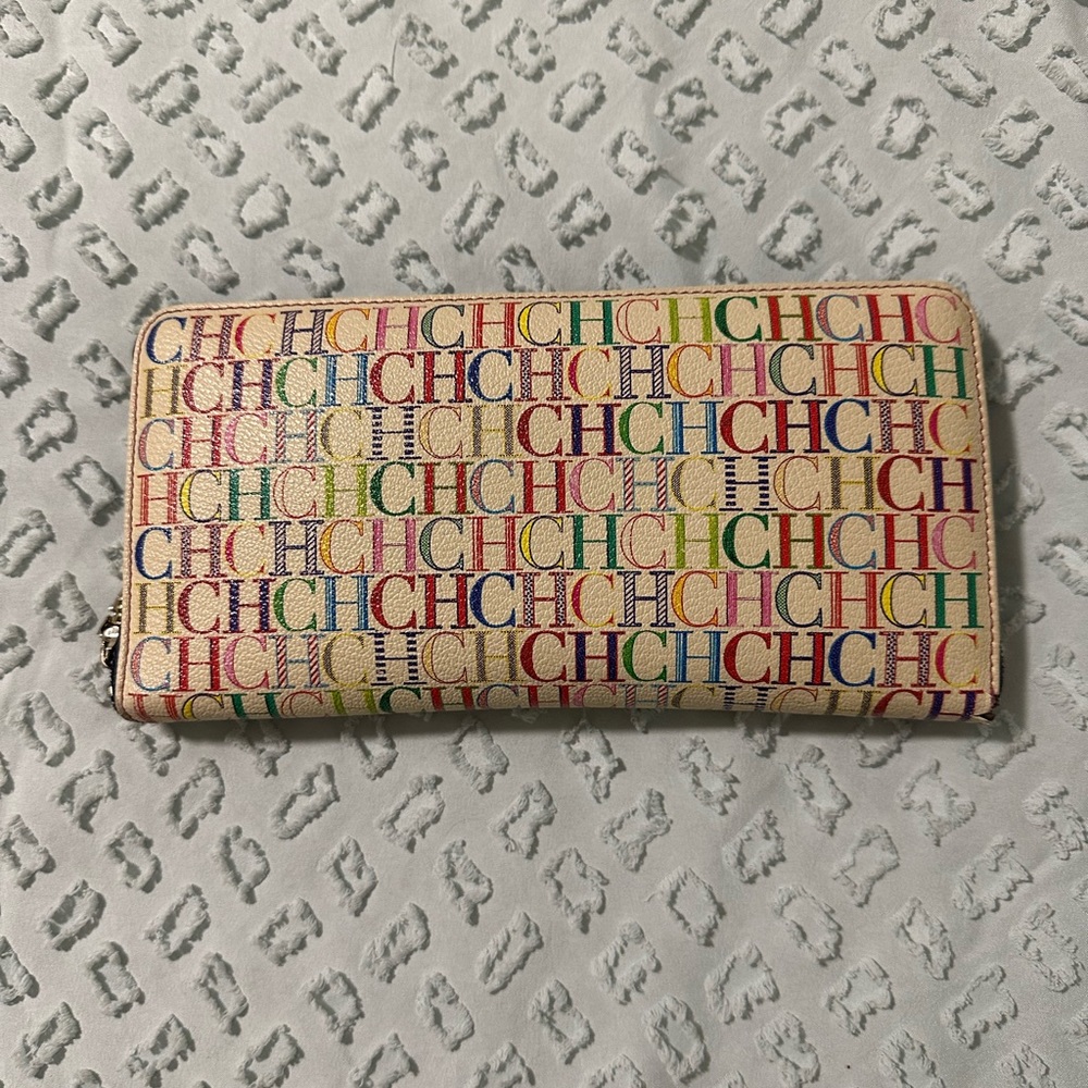 Authentic Carolina Herrera large wallet multicolor